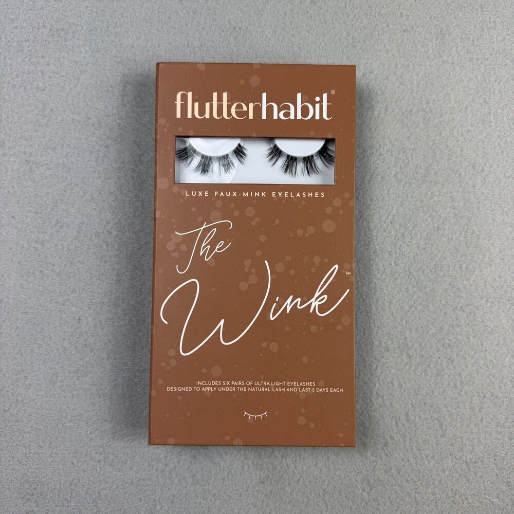 FlutterHabit The Wink False Eyelashes Underlash Faux Mink 6 Pairs New Open Box